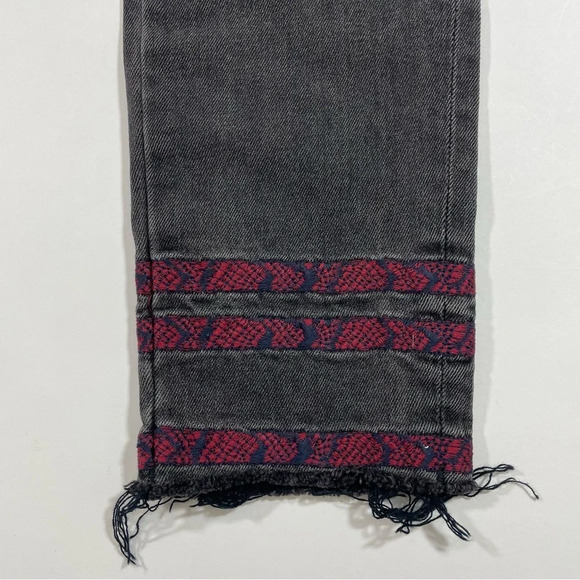 Driftwood Jackie Skinny Jeans Raw Hem Embroidered - Picture 3 of 9